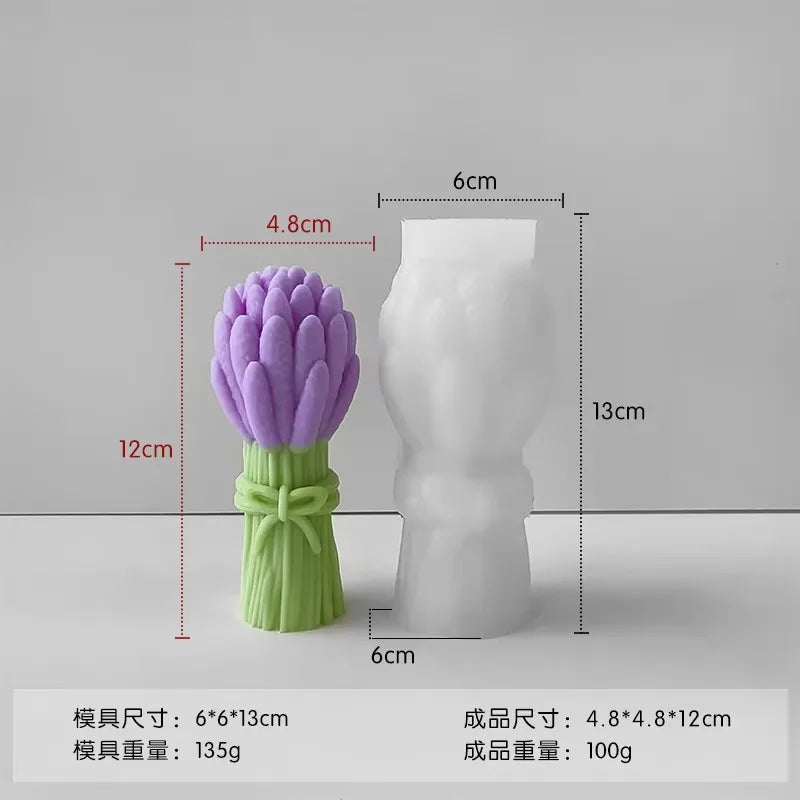 Hemasa 3D Tulip Bouquet Silicone Candle Molds Handmade Lavender Flower Soap Plaster Resin Crafts Mold DIY Chocolate Cake Baking Tools