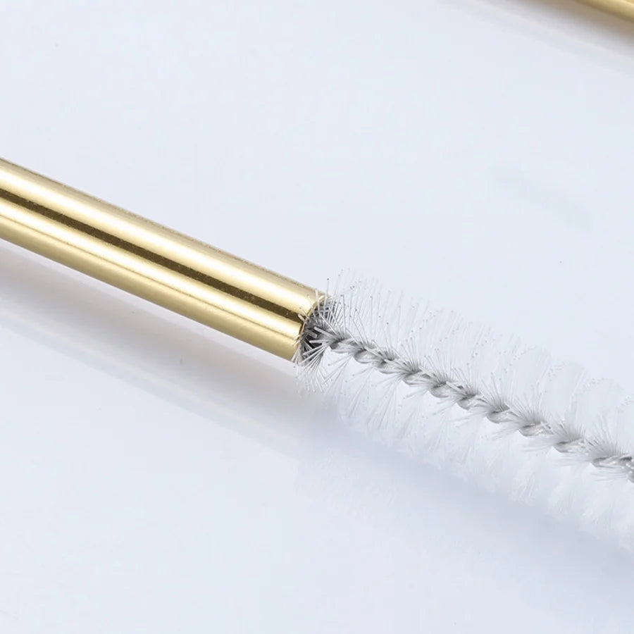 Hemasa 8pcs reusable gold straws milk tea juice coffee  drinking tubes for restaurants coffee shops home