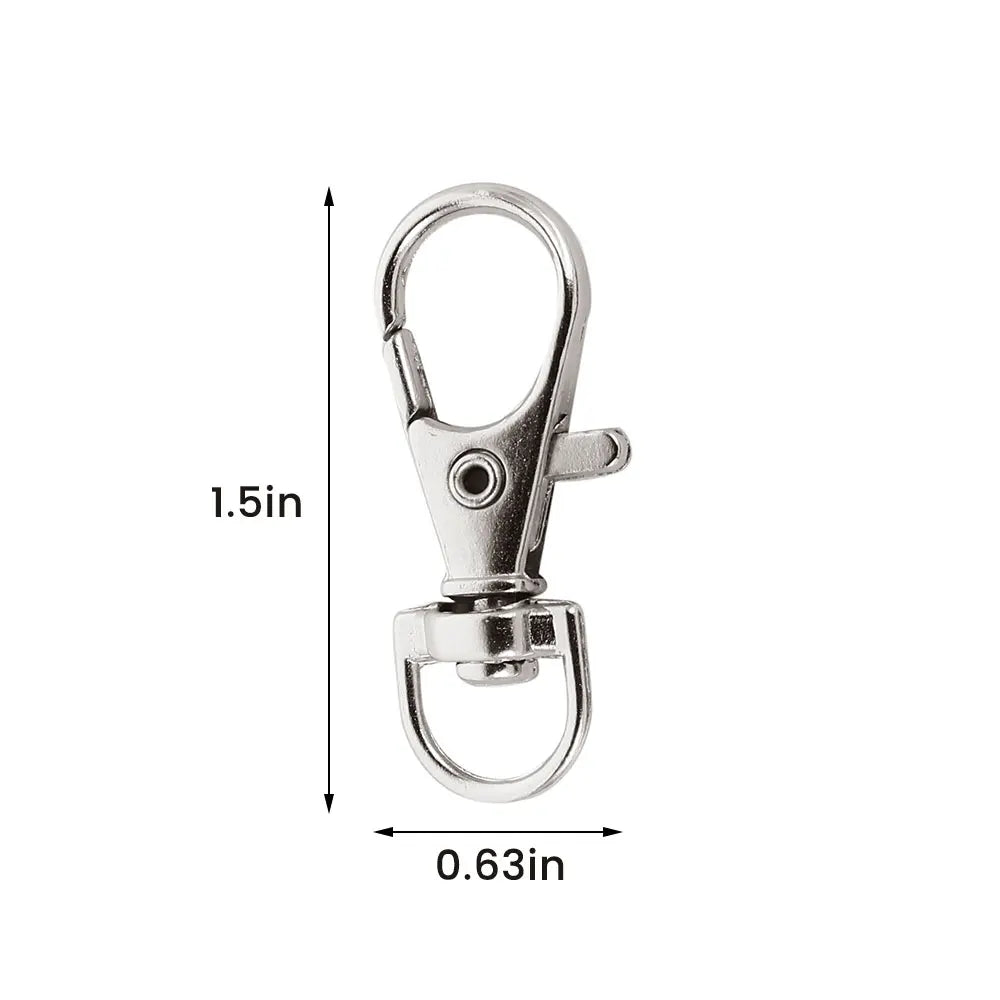 Tejesa 200/25pcs Swivel Lobster Clasp Keychain Stainless Steel Lanyard Snap Hook Snap Buckle Jewelry Making DIY Craft Hang Rope Chain