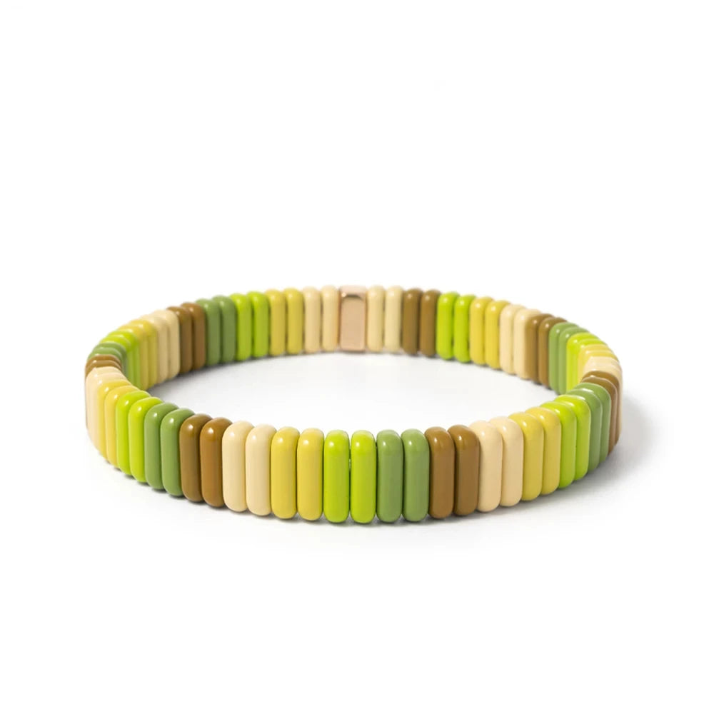 Tejesa  2X8MM Colorful  Rectangle Tile Beads Bracelets for women/Girls