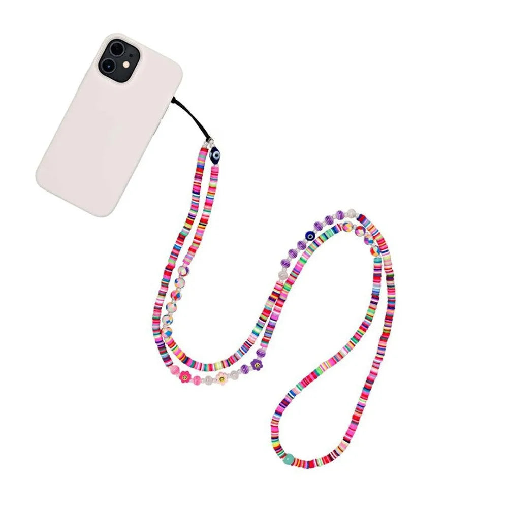 Y2k Accessories Long Mobile Phone Charm Strap Lanyard Evil Eye Phone Chain Beads Jewelry Wholesale Cell Phones in Promotion