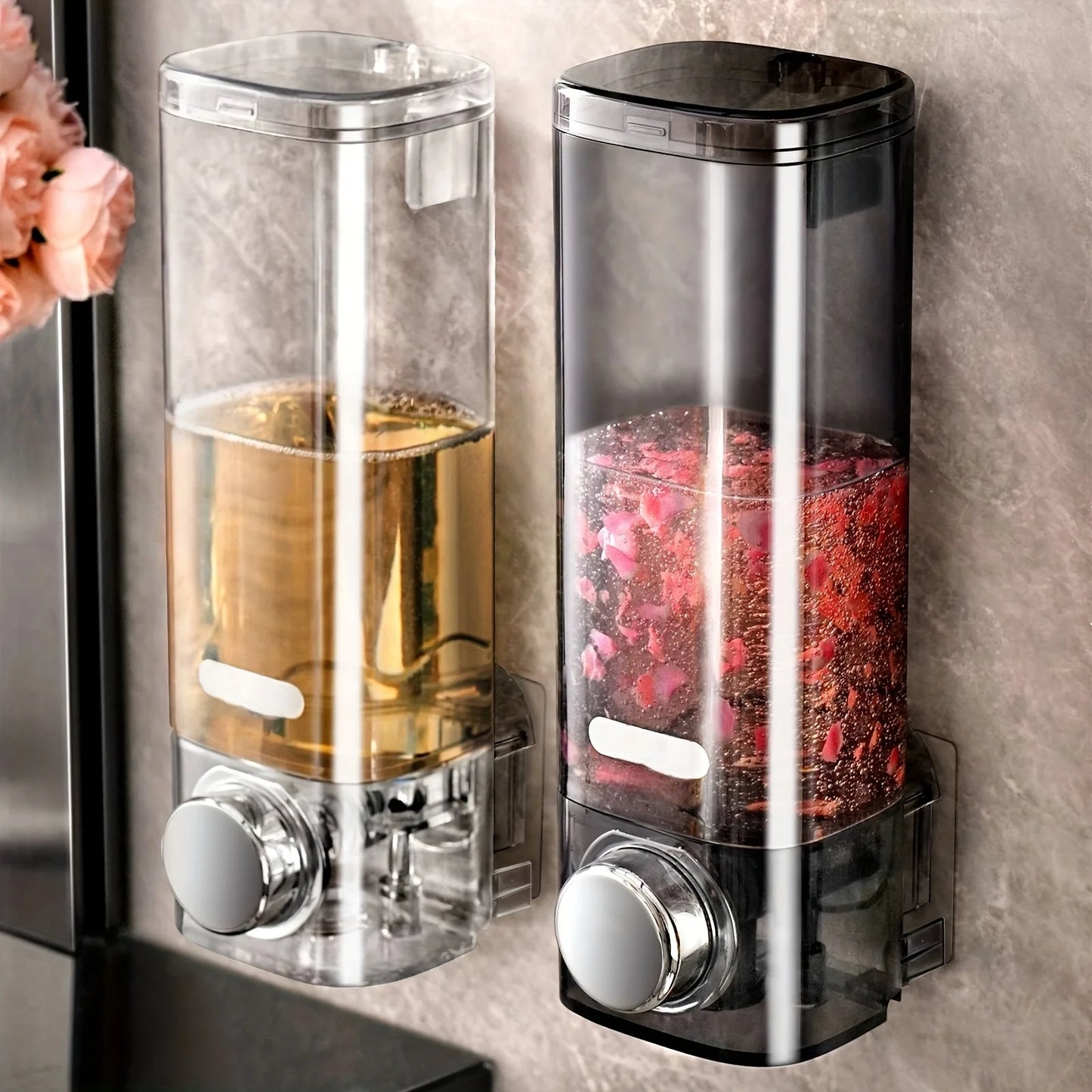 Hemasa Wall Mounted Soap Dispenser with No Need for Drilling Installation/Bathroom and Kitchen Storage Organizer