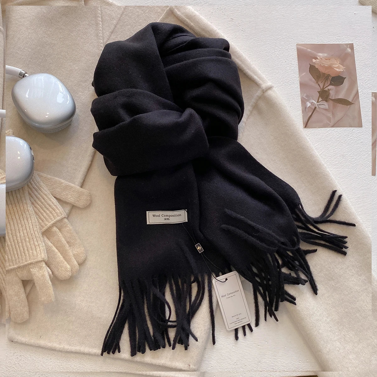 New 26 Color Winter Scarf For Women Long Warm Cashmere Scarves Hijab Solid Lady Shawl Wrap Female Pashmina Bandana Head Scarfs