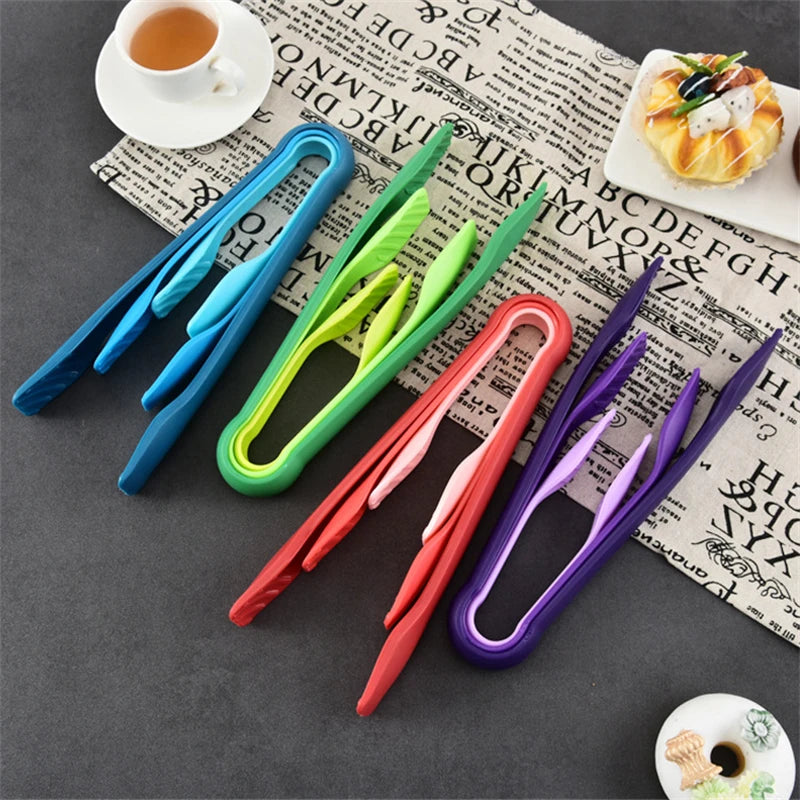 Tejesa 3Pcs/set Non-Slip Food Tong Food Grade Plastic Bread Tongs Salad Serving Tongs Kitchen Cooking Clip Clamp Bbq Tools Accessories