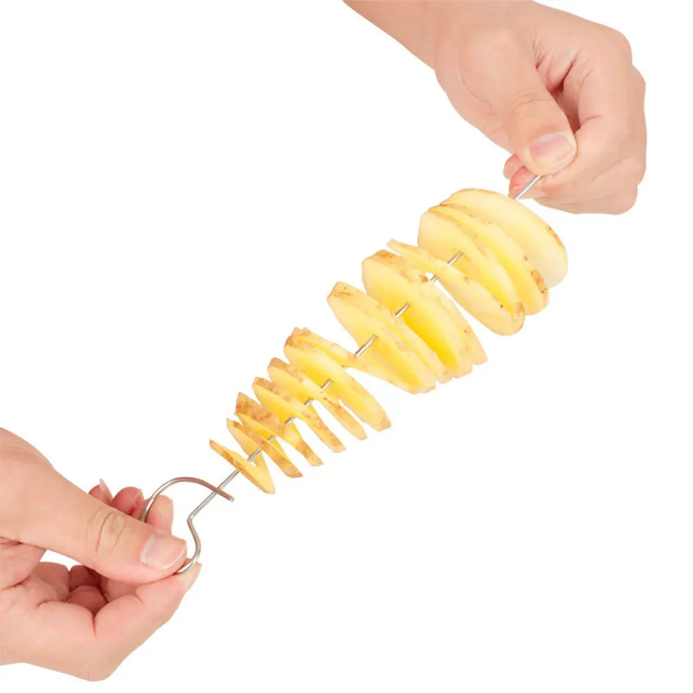 Hemasa  Stainless Steel Plastic Rotate Potato Slicer Twisted Potato Spiral Slice Cutter