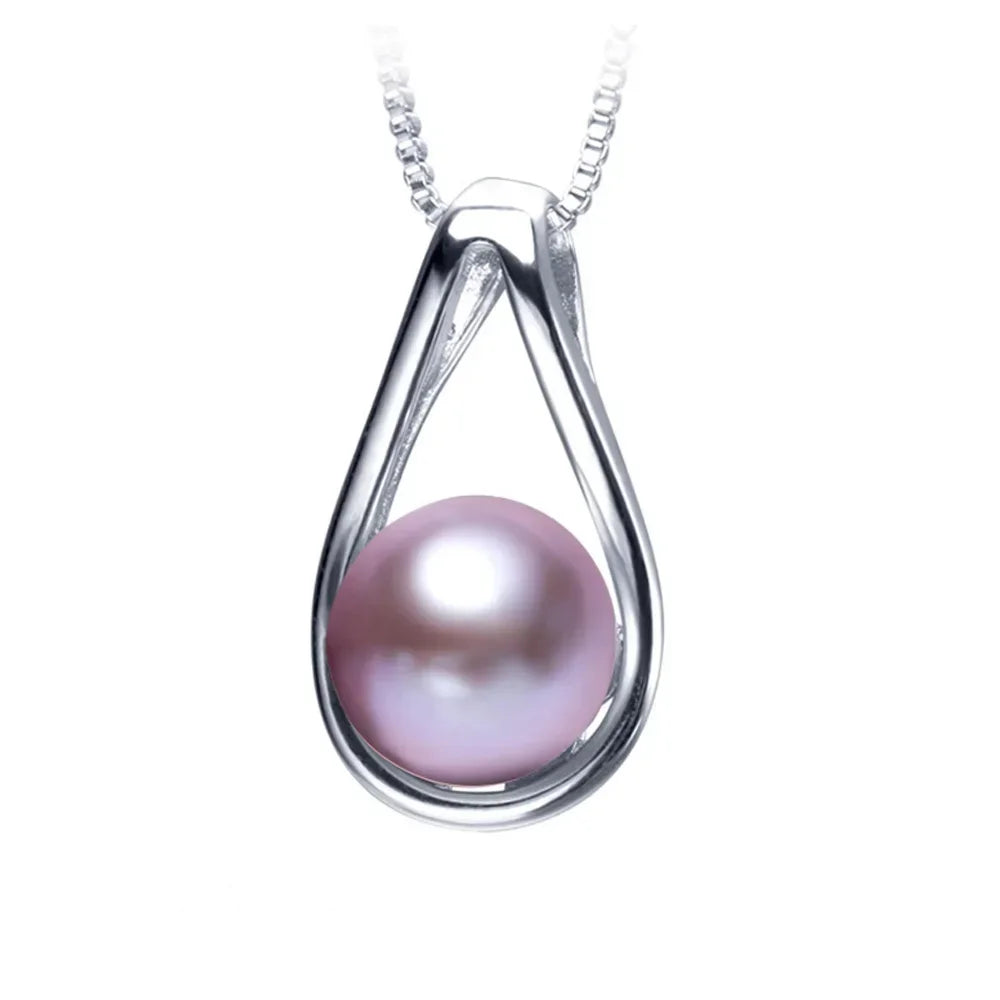 2025 Natural Freshwater Pearl Pendants Necklace 925 Sterling Silver Fine Pendants Jewelry Gift for Women Wedding Anniversary