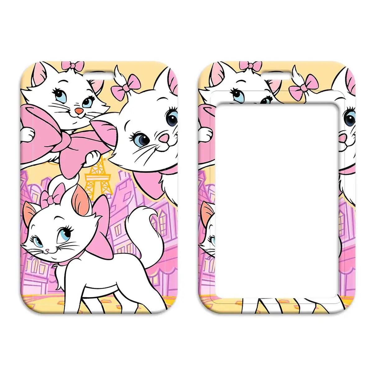 Cute Marie Cat Credential Holder Cartoon Animal Lanyards for Key Neck Strap For Card Badge Gym Keychain Keyring Accessories Gift