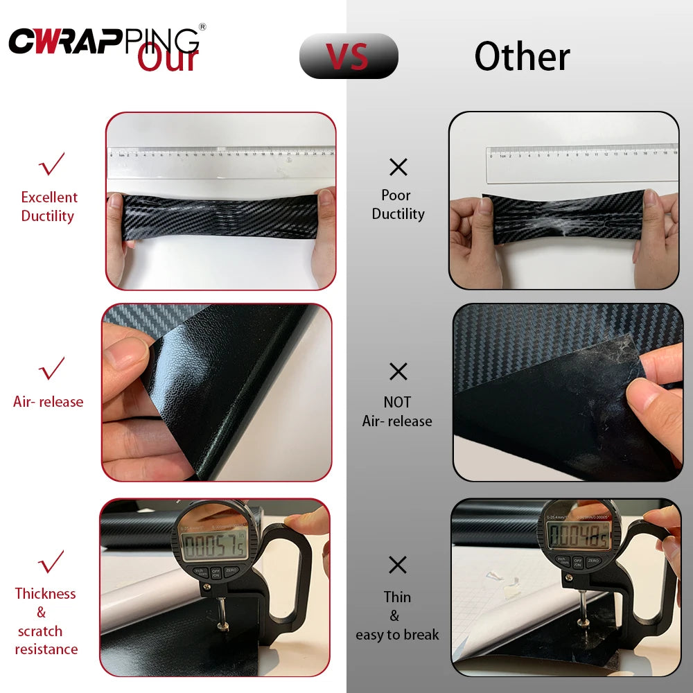 2D 3D 4D 5D 6D Carbon Fiber Vinyl Wrap Film Waterproof Car Stickers Console Computer Laptop Skin for Auto Motorcycle Accessories