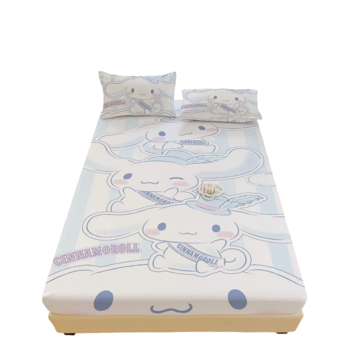 Hemasa  Bed Mattress Cover Cute Cartoon Painted Bed Linen Fitted Sheet For Kids Adult Single Double Size