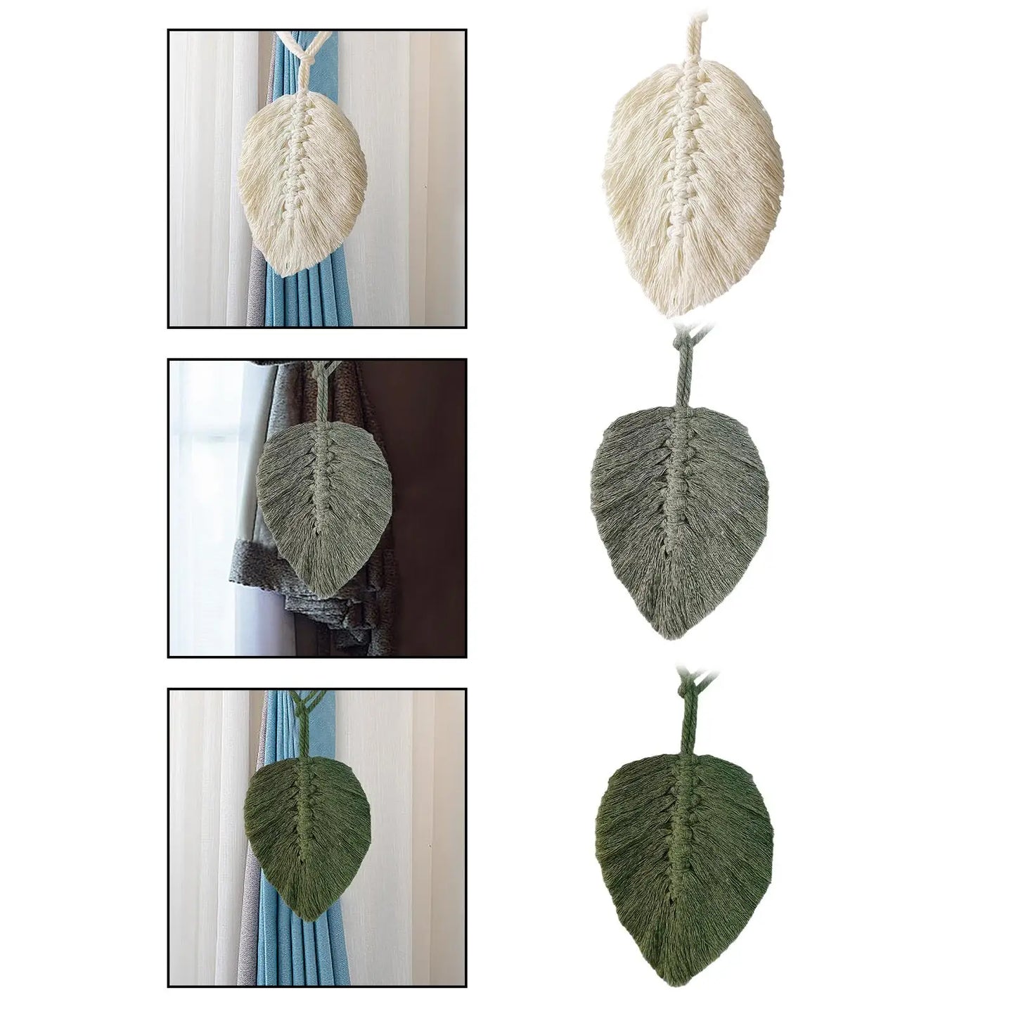 Bohemian Curtain Tieback Home Decoration Decorative Nordic Leaves Shape Cotton Drape Tie Curtain Tie Back for Indoor Outdoor