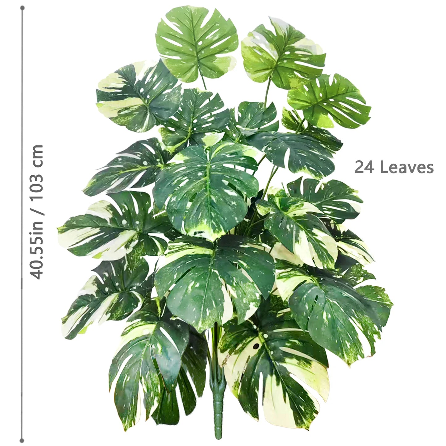 Tejesa 60-103cm Artificial Monstera deliciosa Pothos Alocasia Leaf Fake Plant Ornamental Festive Home Office Decoration