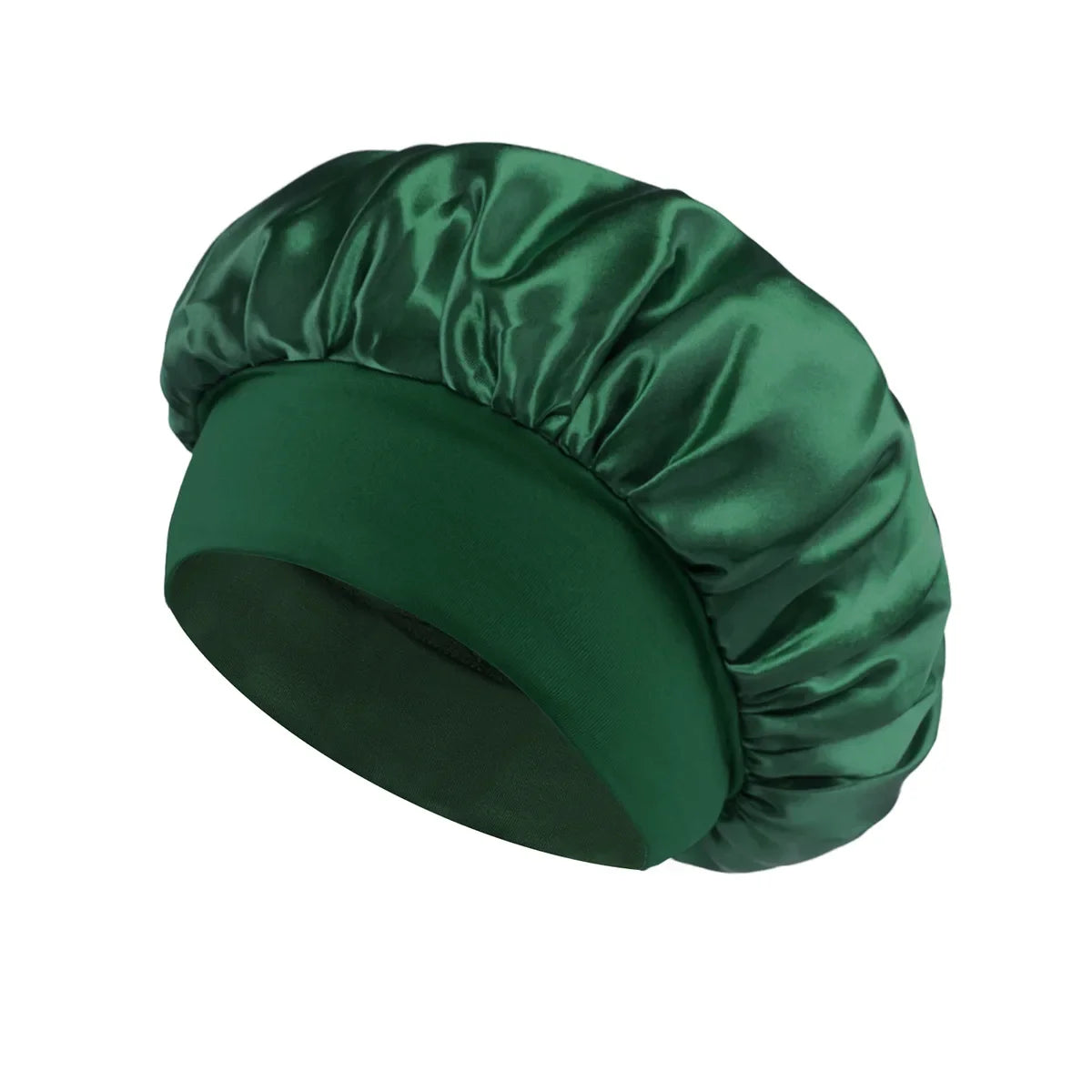 Hemasa Women Satin Bonnet Hair Bonnet for Sleeping Hair Care Silk Bonnets Solid Wide-brimmed Sleeping Hat with Elastic Soft Band