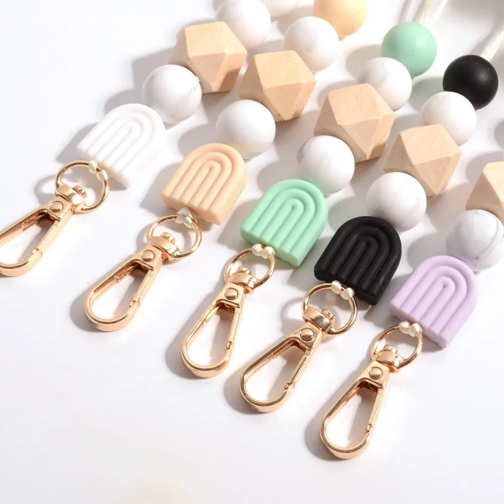 Hemasa Rainbow Silicone Beads Keychain/ Necklace /Lanyard