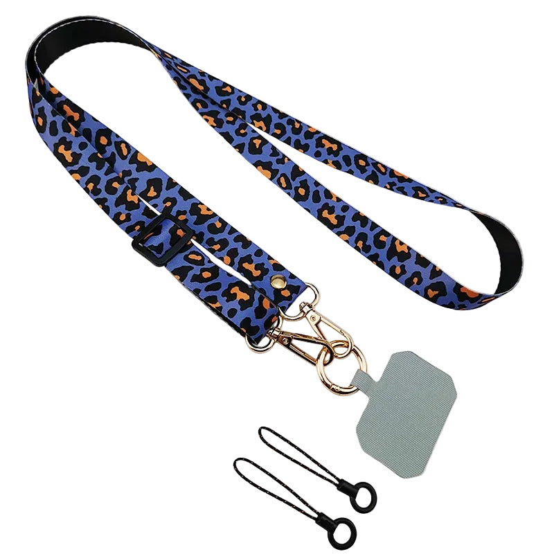 Tejesa Leopard Print Crossbody Cell Phone Lanyard Strap Neck Cord Mobile phone Lanyards Chain With Universal Gasket for All Phone Case