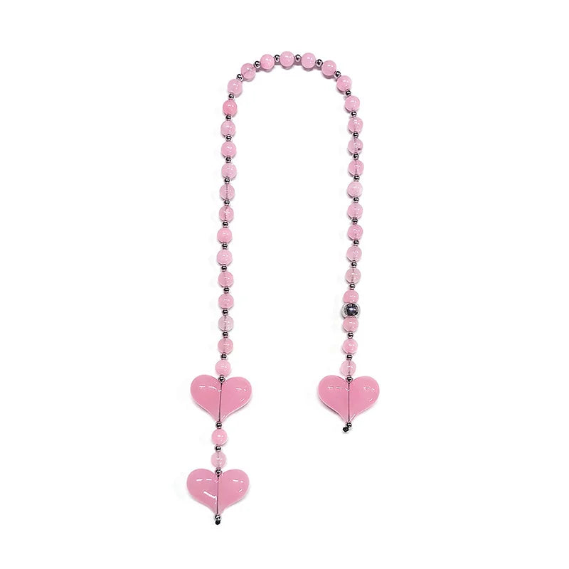 Beaded Chain Women's Bag Accessories Y2k Accessories Big Red Love Bag Accessories Colorful Beaded Chain Fashion Women's Jewelry