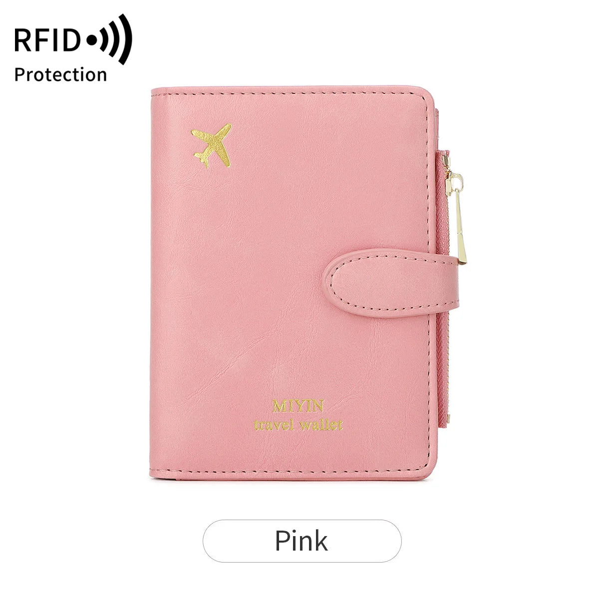 Hemasa Multi functional RFID anti-theft brush passport bag fashionable multi card slot passport clip PU leather large capacity wallet