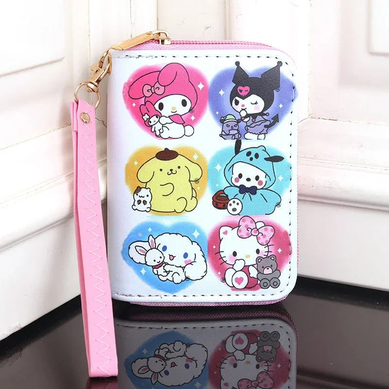 Cartoon Kuromi Short Version Waterproof Money Bag Zipper Coin Purse Multiple Card Slots Wallet Portable Decoration Girl Gift