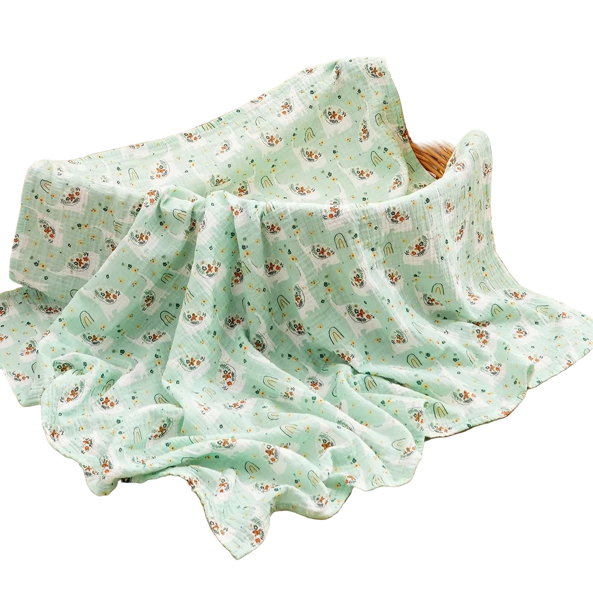 Tejesa All Season 100% Cotton Baby Muslin Swaddle Blanket/ Newborn Bath Towel/100x100cm