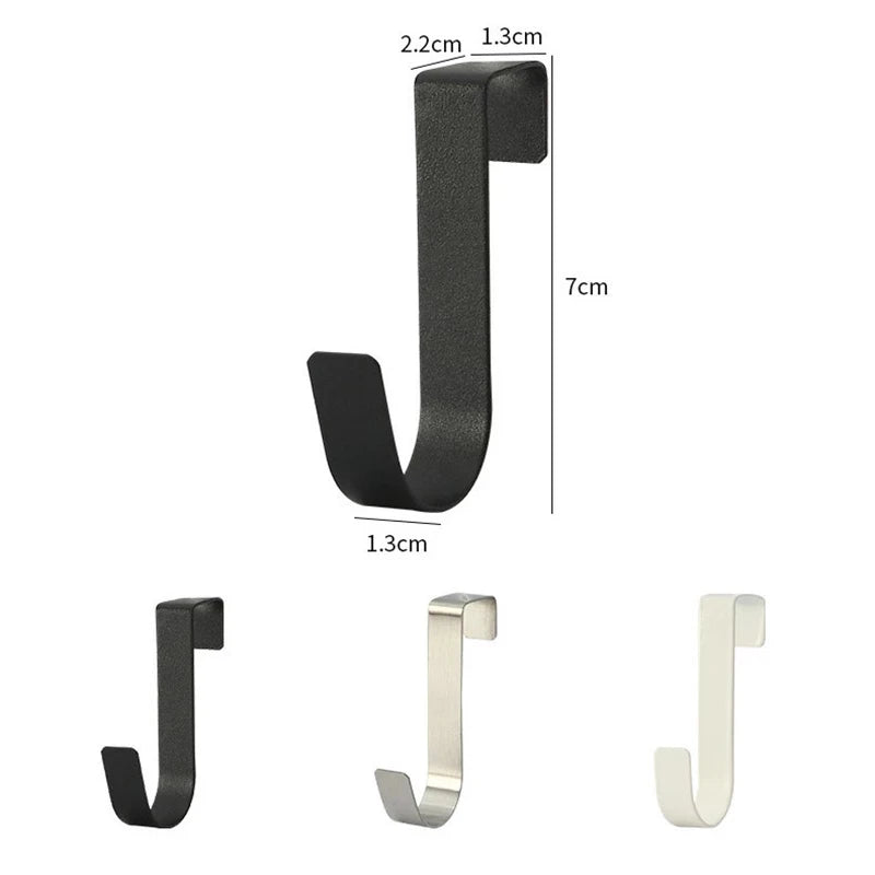Hemasa 4pcs Multi-Purpose Hooks Kitchen Cabinet Door Back Hook Hanging Rack Clothes Coat Hat Towel Hanger Storage Hook Bathroom Accessories