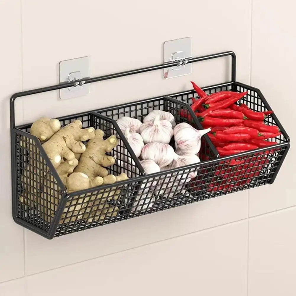 Tejesa Wall-mounted Kitchen Storage Basket  Partition Storage Rack for Kitchen Ingredients Sorting Storage Basket