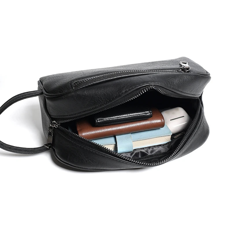 Fashion Printing Men's Bag Handbag High Quality PU Leather Clutch Bags Money Purse For Men Wasit Strap Wallets Man Pouch Bolsos