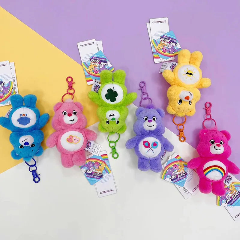 Tejesa Care Bears Plush Carebears Rainbown Bear Plush Anime Hobby Toy Keychain Bag with Sound Dolls Christmas Birthday Gifts