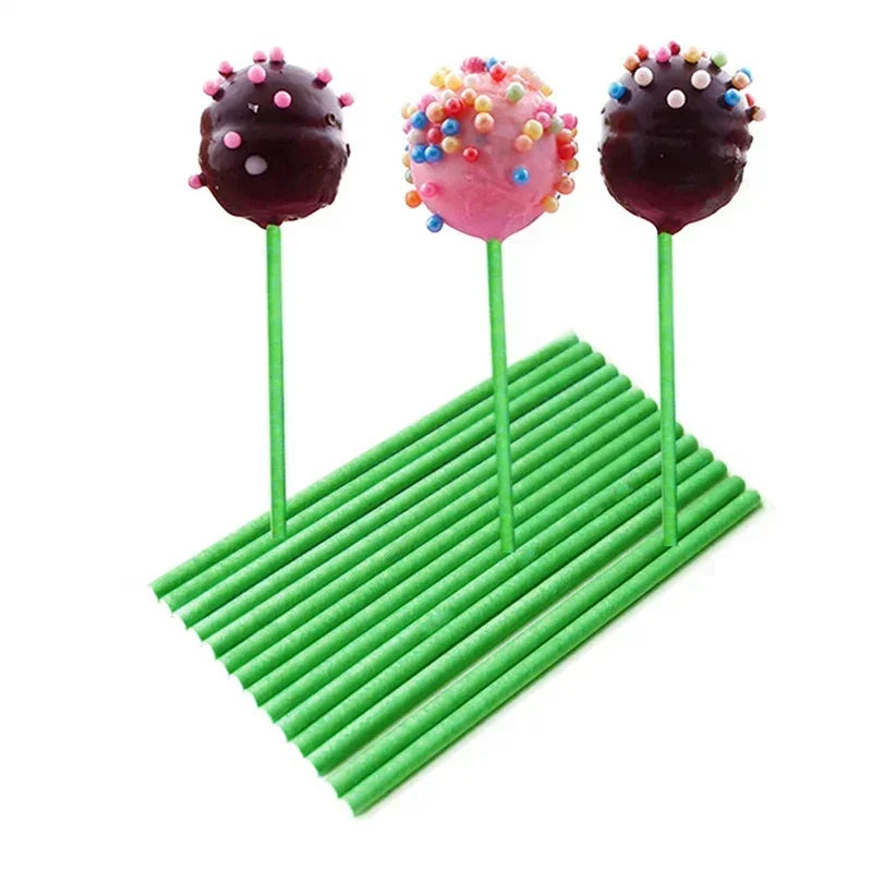 Tejesa 100pcs Paper Lollipop Sucker Sticks for Cake Pops Candy Popcake Stick 6-Inch by 5/32-Inch 150*3.5mm