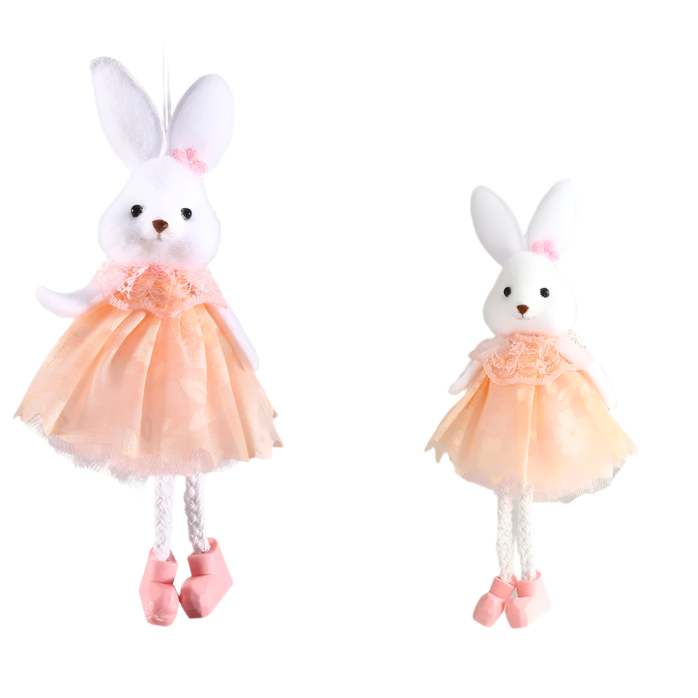 Hemasa Easter Bunny Hanging Ornaments Pastel Purple Green Blue Yellow Skirt Rabbit Doll Figurine Kids Gifts Spring Easter Decorations