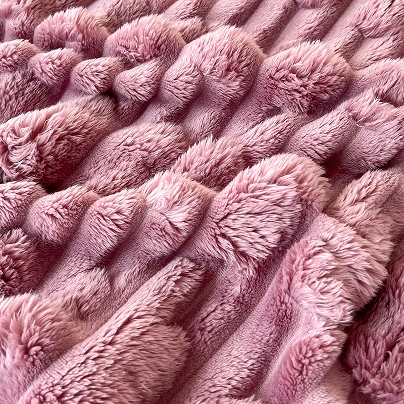 Stripped Blanket for Bed Thermal Blanket King Size Sherpa Fleece Throw Blanket for Couch Sofa Bedroom Soft Warm Blanket
