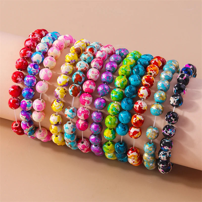 Hemasa Fashion Colorful Handmade Beads Bracelet for Women Girls Party Holiday Jewelry Gifts