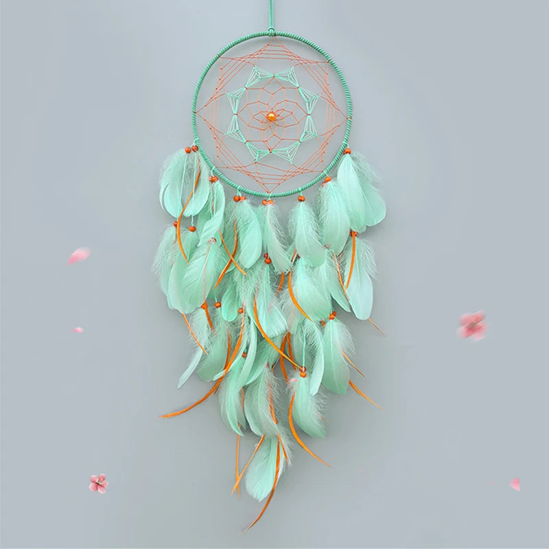 Tejesa Dream Catcher Hand-woven Feathers Wind Chimes Wall Pendants Birthday Party Hanging Ornaments Home Decor Spiritual Gifts