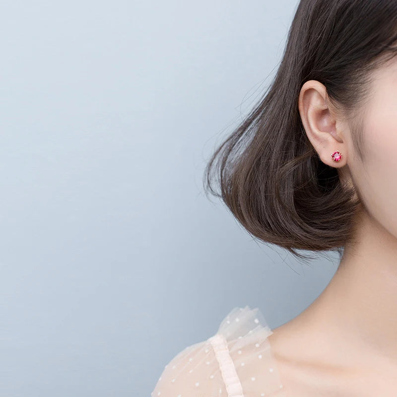 Modian High Quality 100% 925 Sterling Silver Cute Rose Gold Color Cat Stud Earrings for Women Sterling Silver Jewelry Gift