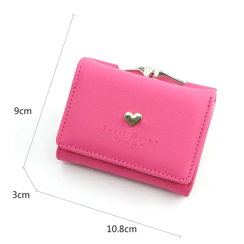 2024 New Short Women Wallets Cute Coin Pocket Card Holder Small Female Purse Kpop Photo Holder Name Engraved Wallet For Girls
