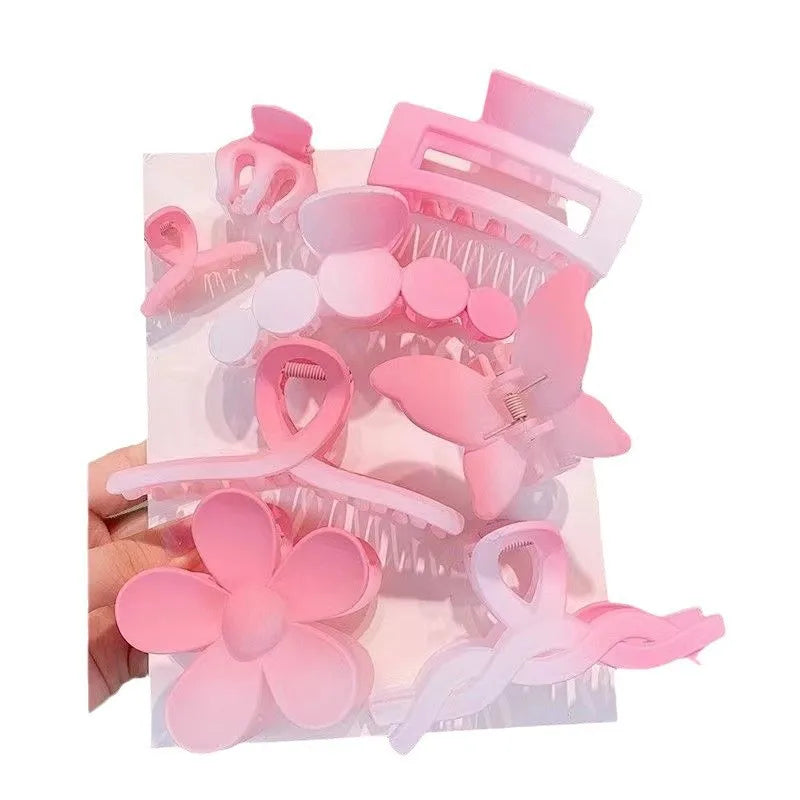 Colorful Shark Hair Claw Set Simple Female Hair Accessories Elegant Pearl Natural Fresh Sweet Style for All Ages And Occasions