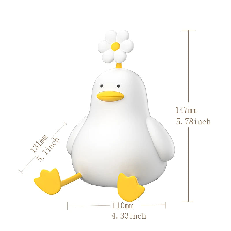 Hemasa Cute Duck Led Night Light USB Rechargeable Nightlights Silicone Lamp Touch Switch Children Kid Bedroom Decoration Birthday Gift