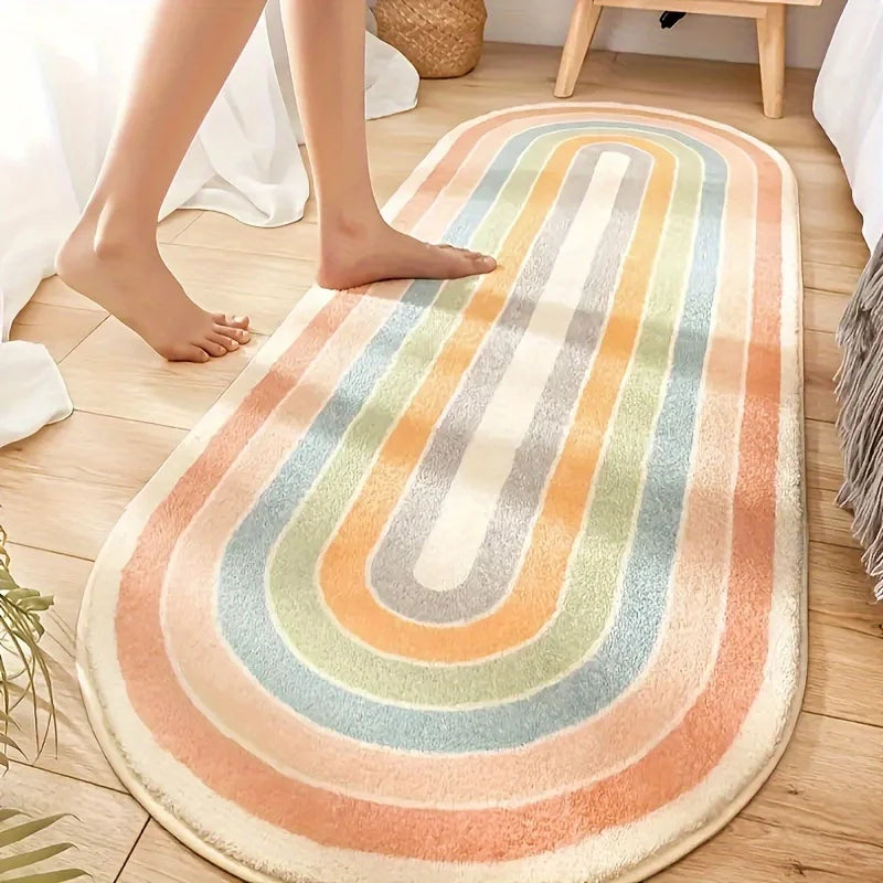 Tejesa Striped Orange Carpet Rug For Bedroom  Soft Bedside Floor Mat Living Room Carpet Bathroom Mat Doormat Home Decor