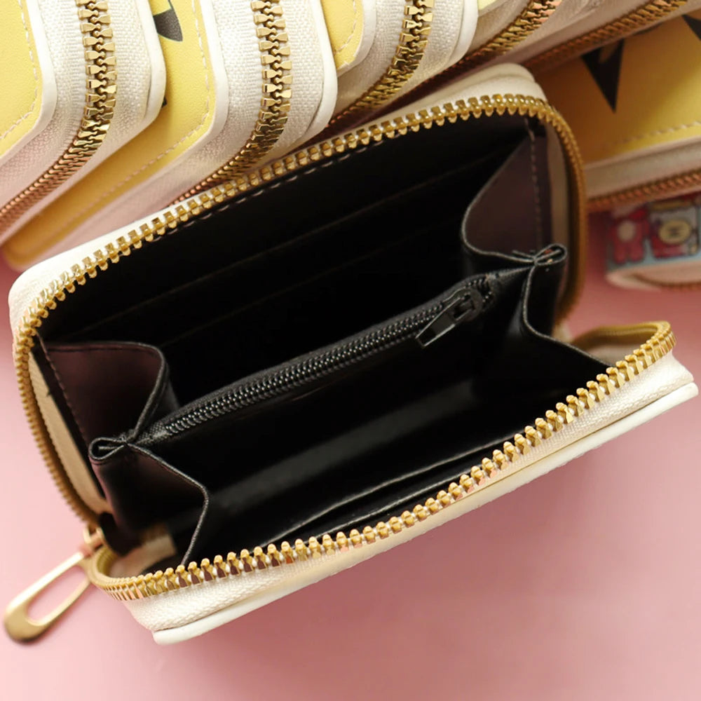Hemasa Cartoon Hello Kitty Wallet for Women Small Short Wallets Zipper Coin Purse Girls Students Credit Card Bag