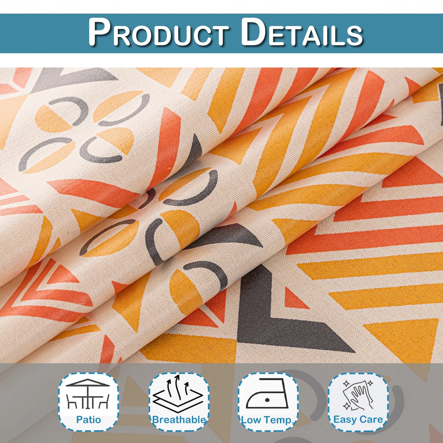 Tejesa  Cotton Linen  Tasse Waterproof Tablecloth /Patio/ Outdoor Wrinkle Free Table Protector Covers