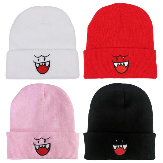 Tejesa Unisex Embroidered Knit Beanie Thickened Fleece Lined Winter Hat /Windproof Thermal Skull Cap For Men Women