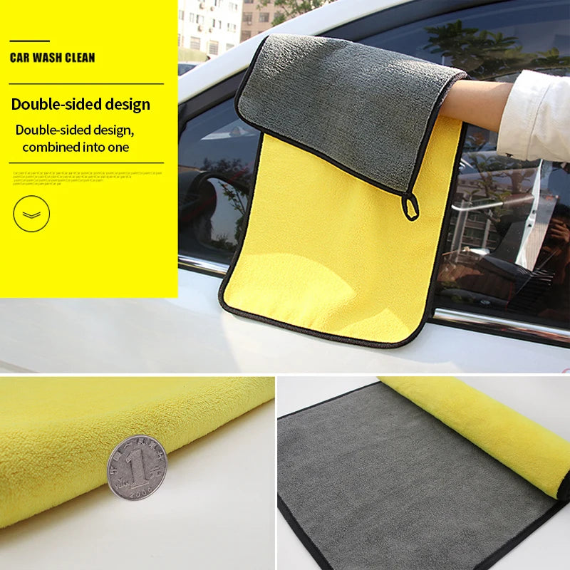 Hemasa  Microfiber Car Washing Towel 400GSM Double-Sided Coral Velvet Clean Towels