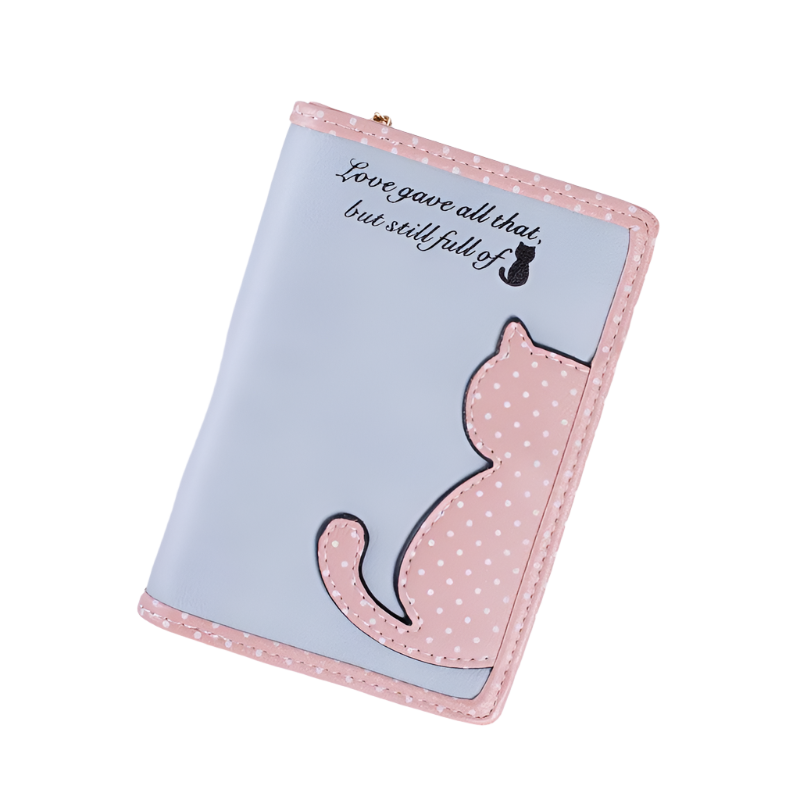 Hemasa  Zip Wallet  Casual  PU Long Large Capacity Coin Purse /Clutch Bag Cute Cat Pattern Wallet