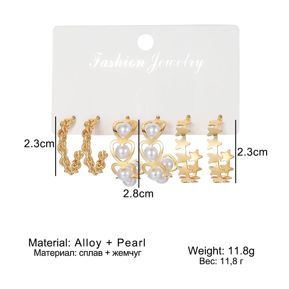 Hemasa Fashion Hollowed Heart Stars Earrings for Women