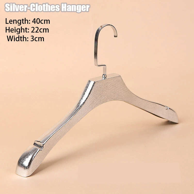 5PCS Gold Non-Slip Clothes Hanger,Adult Suit Hangers with 3CM Wide Shoulder,Closet Storage Rack for Coat T-Shirts Sweater Pants