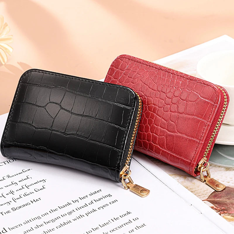 Women Short Wallets PU Leather Female Plaid Purses Nubuck Card Holder Wallet Fashion Woman Small Zipper Wallet with Coin Purse