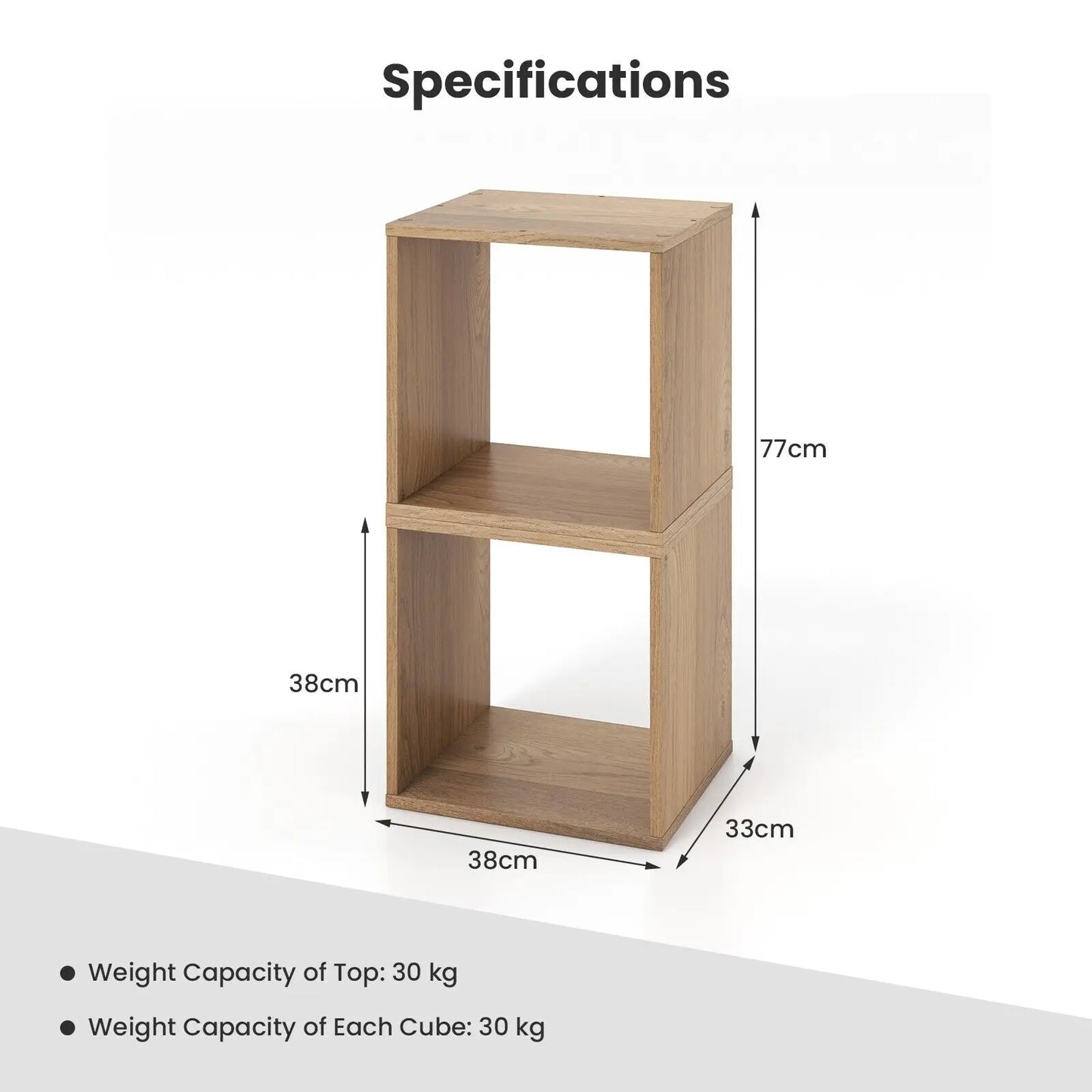 GOFLAME Set of 2 Cube Storage Organizer Stackable Open Bookcase Display Rack Bookshelf