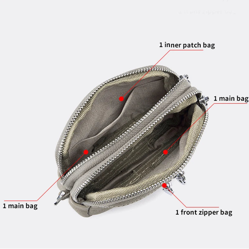 Large Capacity Women's Wallets Genuine Leather Short Coin Purse Leather Zipper Multi-function Mini Clutch Bag with Wrist Strap