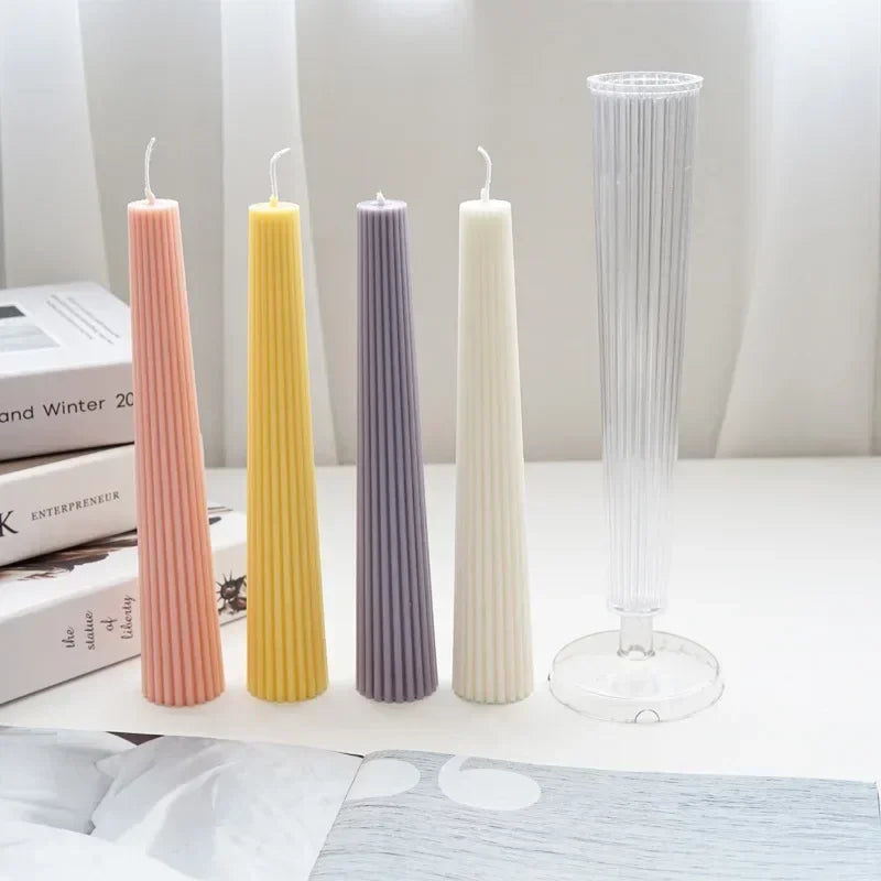Geometric shape candle silicone mold stripe cylinder candle silicone mould home decoration knot candle soap Acrylic PC mold