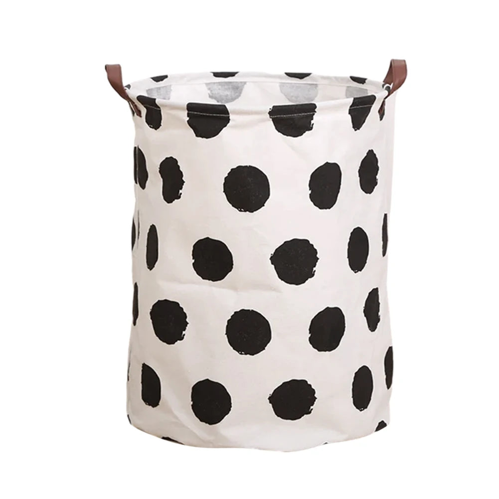 FHemasa Foldable Laundry Basket Storage Bucket Cotton Linen Fabric White Black Waterproof Dirty Laundry Toy Storage Basket Dirty Clothes