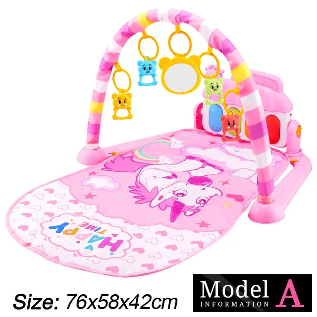 Tejesa Baby Fitness Stand Music Play Gym Activity Toys/ Newborn Piano Crawling Blanket Pedal Game Pad Early Education 0-36 Months Gifts