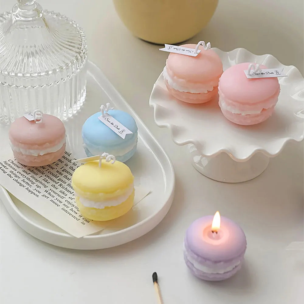 For Fun Macarone Candle Silicone Mold Scented Candles Soap Chocolate Dessert Mold for Baking Tool Candle Making Handmade Gift
